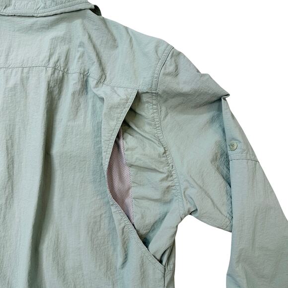 10,000 Ft Above Sea Level Shirt Mens L Button Up Long Sleeve Mint Green Fishing - Picture 9 of 10